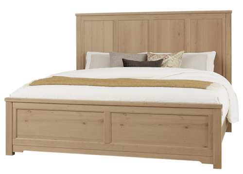 Transitional California King Panel Bed with Six Panel Headboard