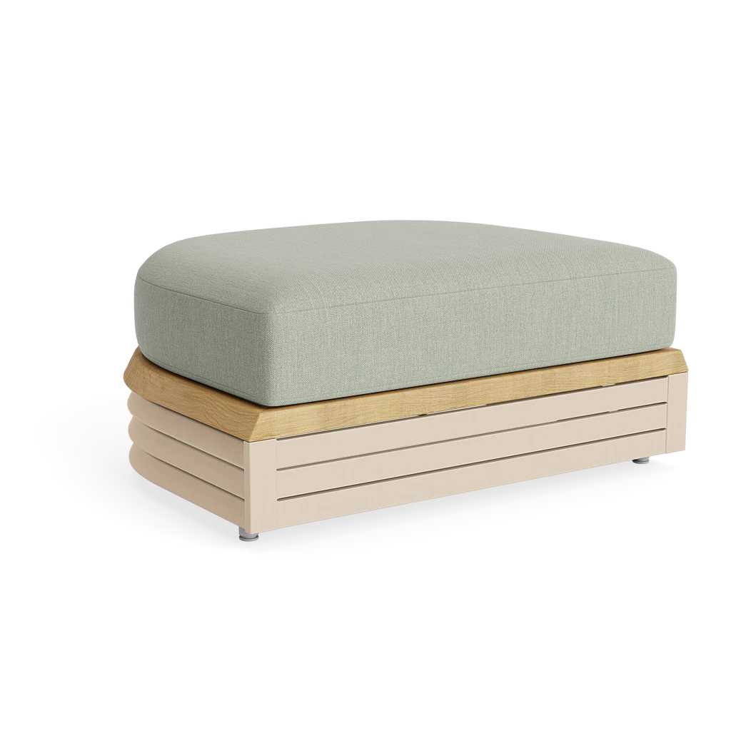 Slatted Demilune Ottoman