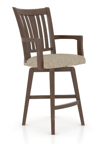 Traditional Customizable Swivel Stool with Arms