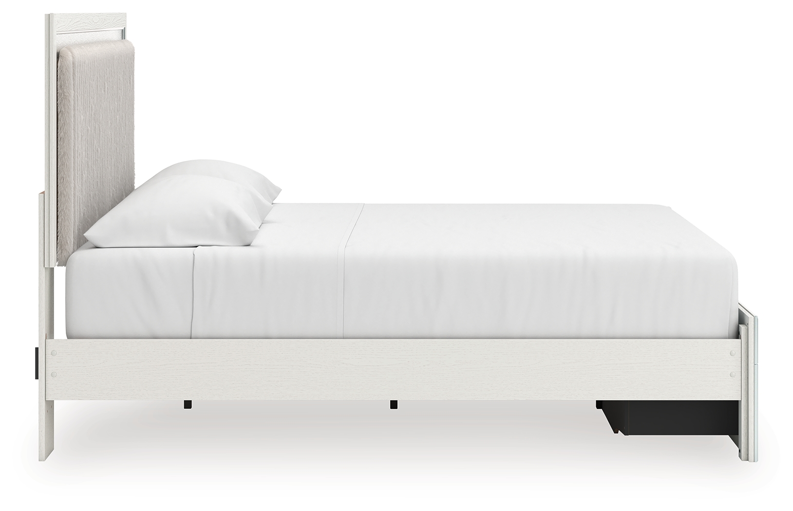 King Upholstered Panel Platform Storage Bed