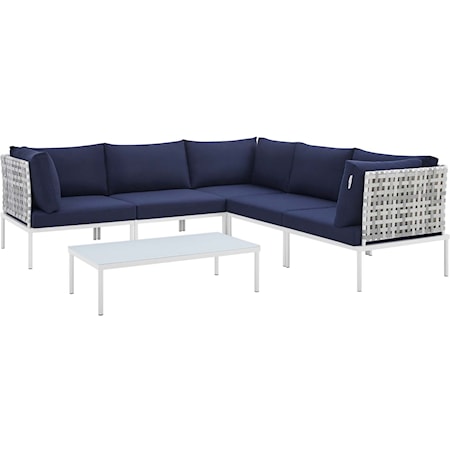 Outdoor 6-Piece Aluminum Sectional