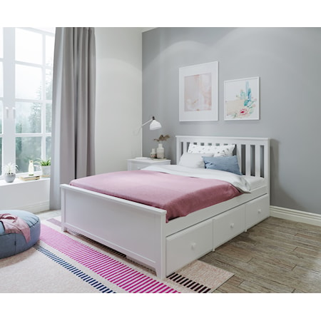 Dover Youth Full Bed in White