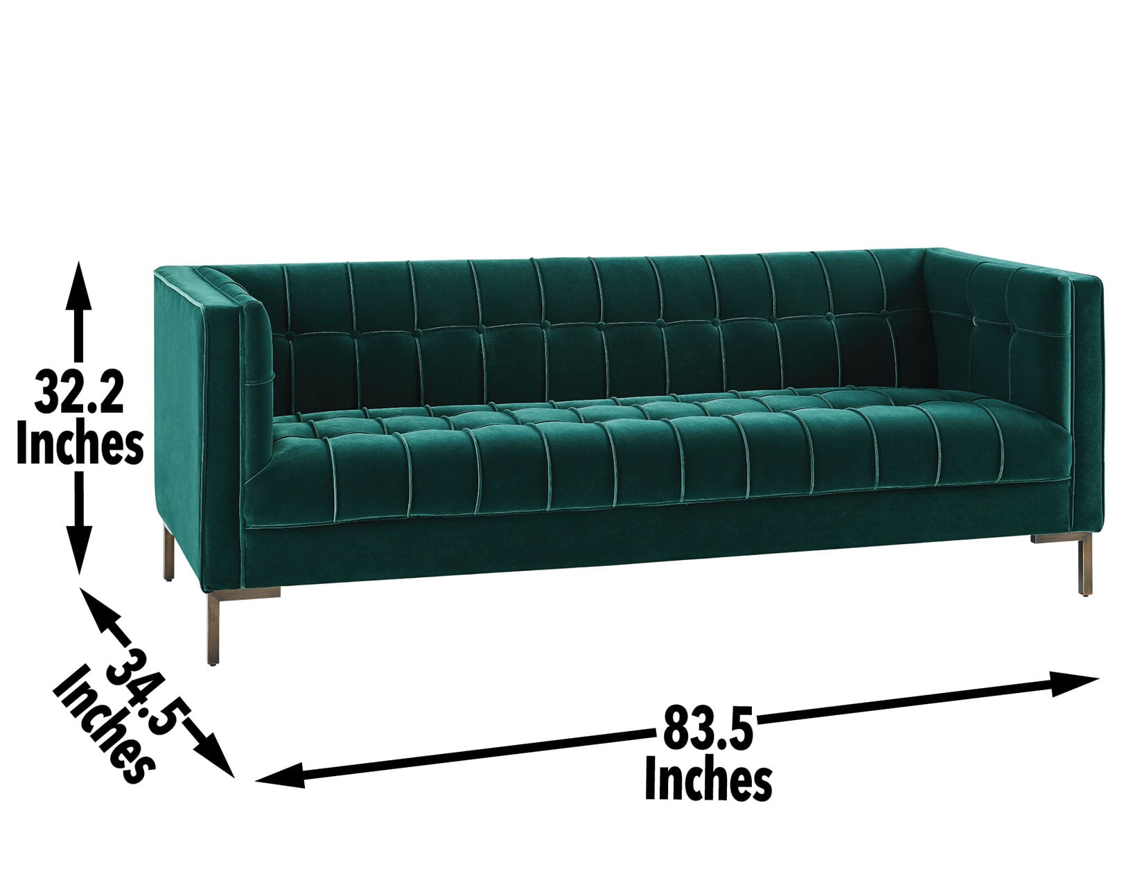 Steve Silver Isaac Green Velvet Sofa