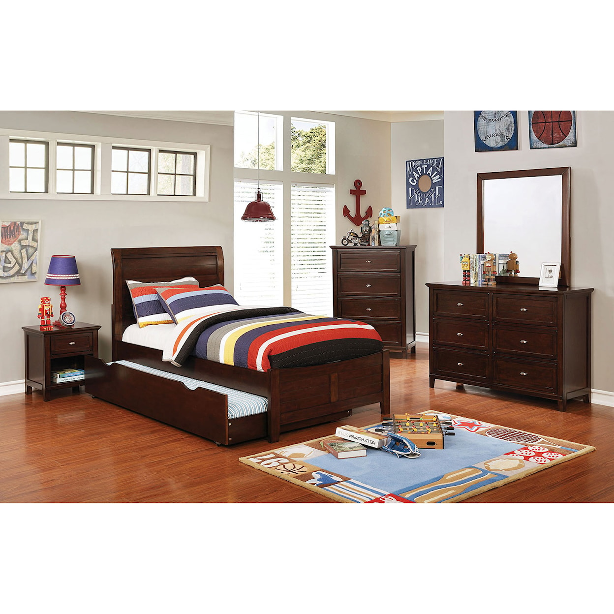 Furniture of America - FOA Brogan 4 Pc. Twin Bedroom Set