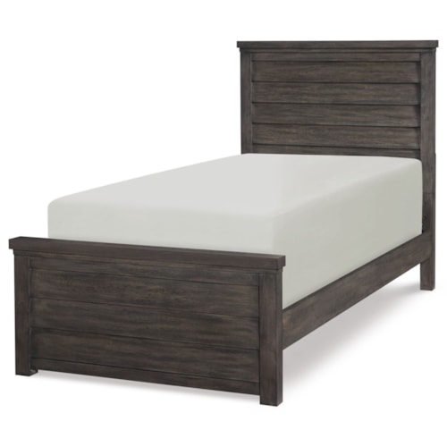 Rustic Twin Panel Bed with Wood Paneling