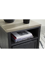 Signature Design by Ashley Foyland Contemporary Two-Tone End Table with USB and Power Outlets