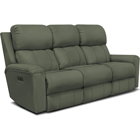 Casual Double Reclining Sofa with Power Headrest