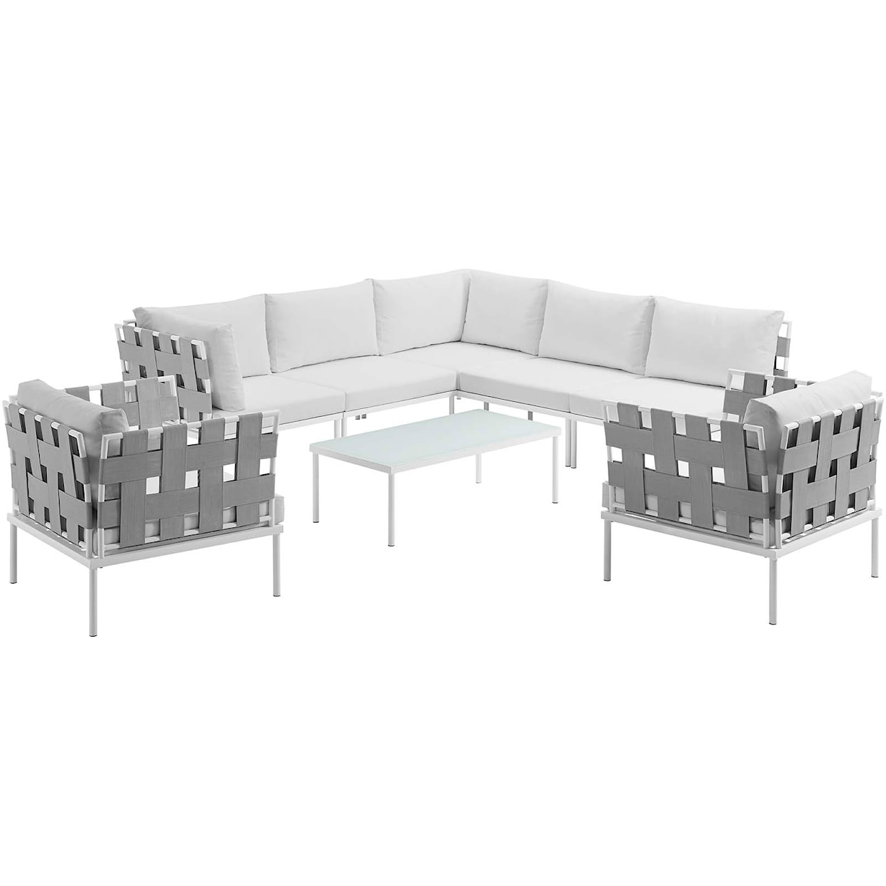 Modway Harmony Outdoor 8 Piece Sectional Sofa Set