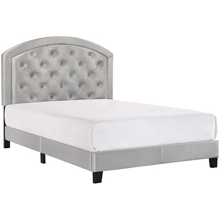 Full Upholstered Platform Bed with Adjustable Headboard