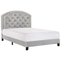 Full Upholstered Platform Bed with Adjustable Headboard