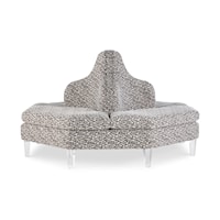 Contemporary Clara 4-Seat Tete-A-Tete with Acrylic Legs