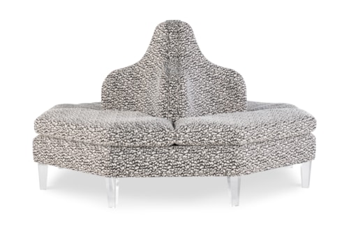 Contemporary Clara 4-Seat Tete-A-Tete with Acrylic Legs
