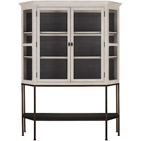 Contemporary Lawrence Display Cabinet with Adjustable Shelving and Lights