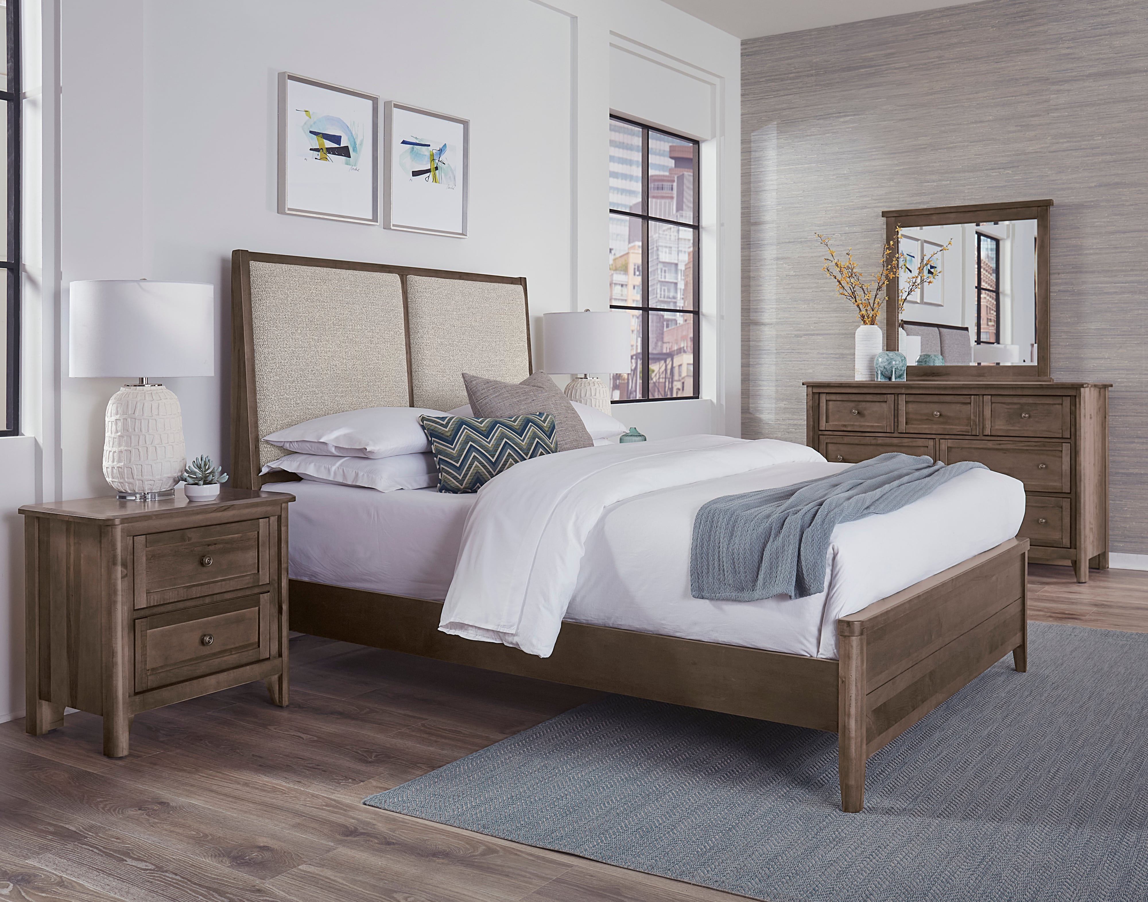 Queen Upholstered Panel Bed