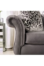 FUSA Antoinette Transitional Love Seat with Flare Tapered Arms