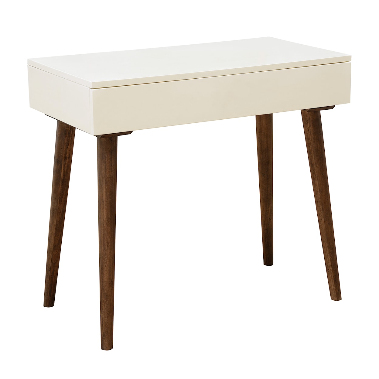 Accentrics Home Accents Mid-Century Modern Mini Desk in Off White