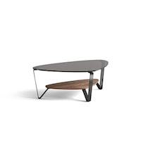 Contemporary Small Coffee Table with Glass Top
