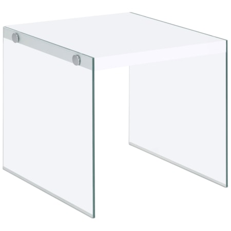 Opal Glass Frame Side End Table