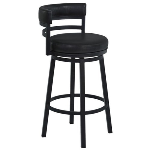 Contemporary Swivel Counter-Height Faux Leather and Metal Stool