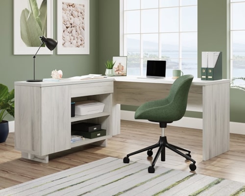 Contemporary Office Desk with Storage Credenza