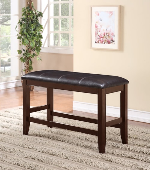 Transitional Counter Height Bench with Upholstered Seat