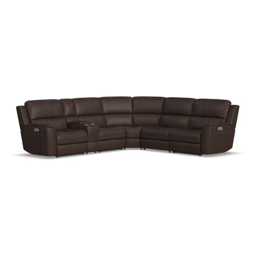 Casual Power Six-Piece Sectional with Power Headrest and Lumbar