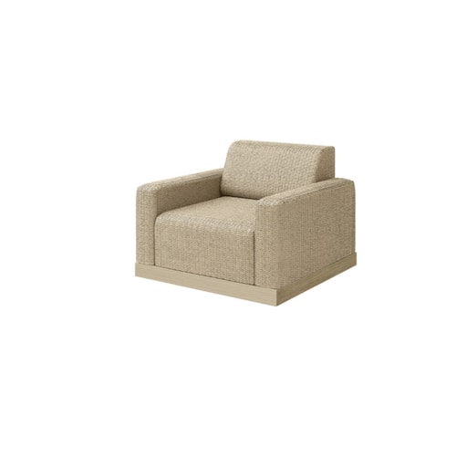 Padded Club Chair With Woven In Reticulated Foam - Barley / Flax