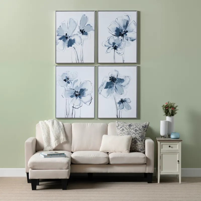 Sultry Florals - Canvas Painting - Set of 4