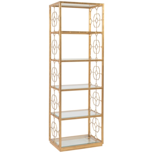 Honeycomb Slim Etagere with Five Glass Shelves