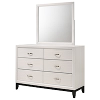 Contemporary Dresser and Mirror Set