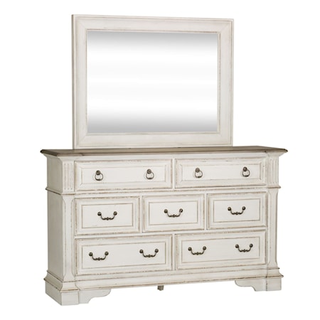 7-Drawer Dresser and Landscape Mirror