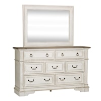 Traditional  Dresser and Landscape Mirror