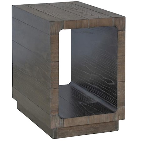 Contemporary Rectangular End Table with Open Display Shelf