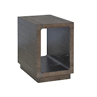 Contemporary Rectangular End Table with Open Display Shelf