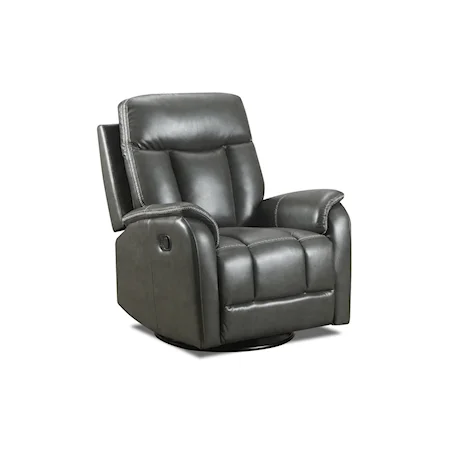 Contemporary Recliner with Pillow Arms and Headrest