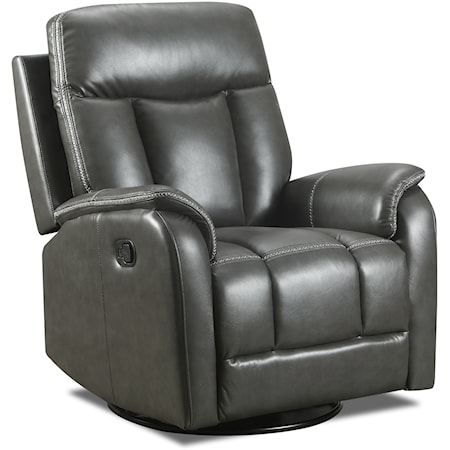 Contemporary Recliner with Pillow Arms and Headrest