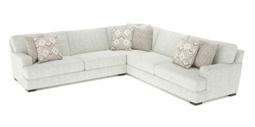 Transitional Sectional Sofa with Accent Pillows
