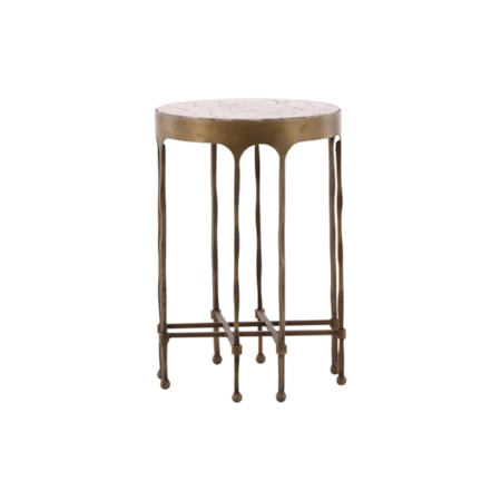 Round End Table with Marble Top