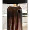 Ashley Furniture Signature Design Lamps - Contemporary Set of 2 Abaness Black Glass Table Lamps