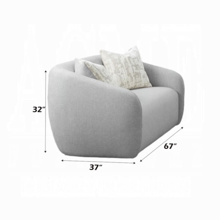 Gray Loveseat W/3 Pillows