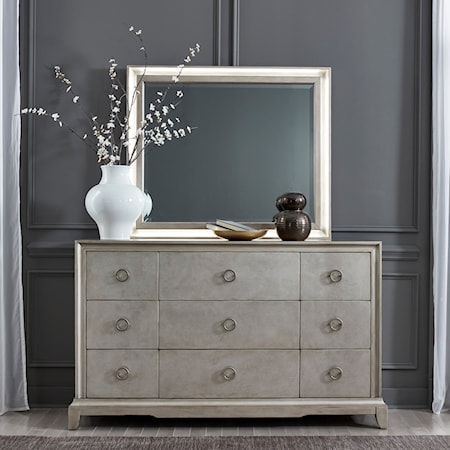  9-Drawer Dresser and Mirror Set