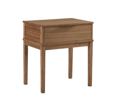 Transitional 1-Drawer Nightstand with Felt-Lining