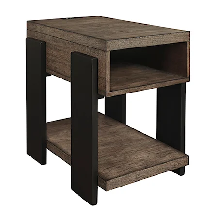 Transitional Chairside Table with USB Ports