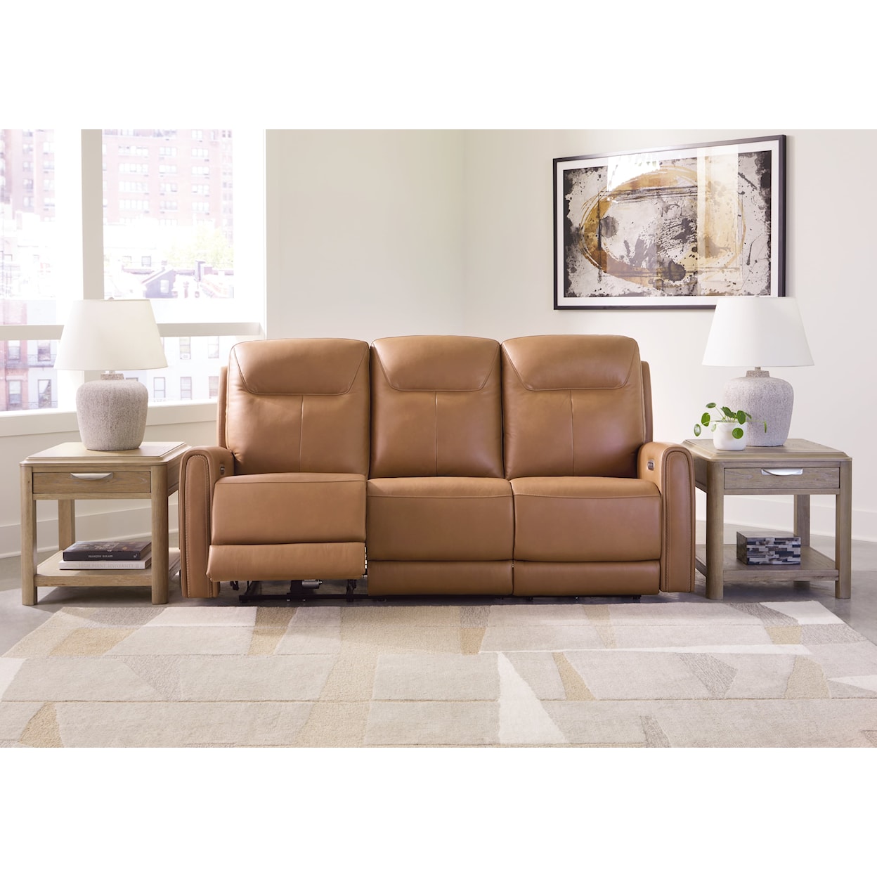 Signature Design Tryanny PWR REC Sofa with ADJ Headrest