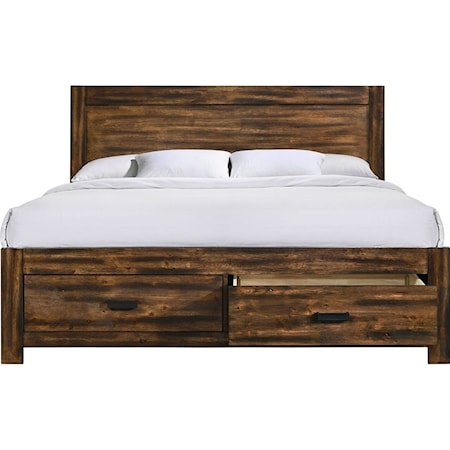 King Bed with 2 Storage Drawers