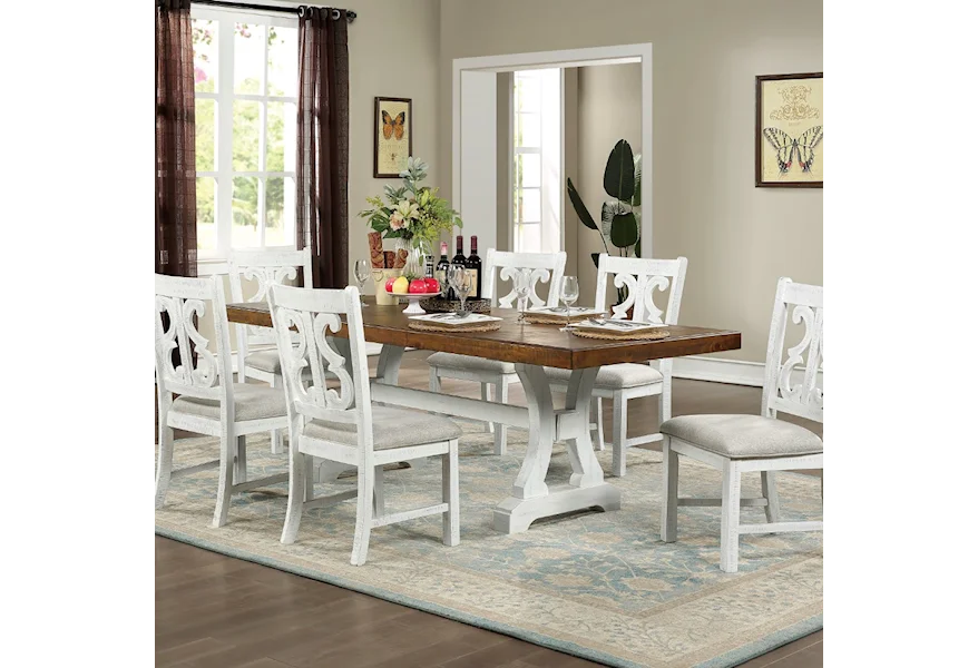 Auletta 7-Piece Dining Set by Furniture of America at Dream Home Interiors
