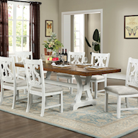 Rustic 7-Piece Dining Set with Rectangular Trestle Table