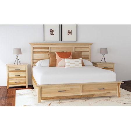 Queen Panel Storage Bed