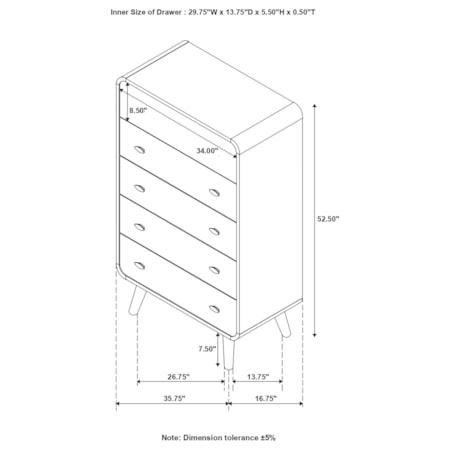 Robyn 5-drawer Bedroom Chest