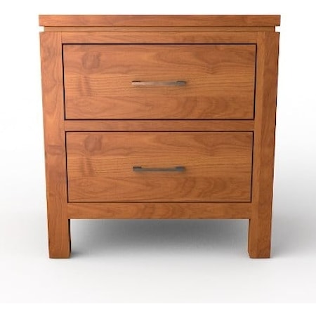 2-Drawer Nightstand with Low Design